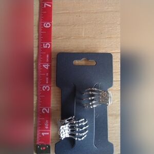 Metal Silver Skeleton Hand Hair Clips